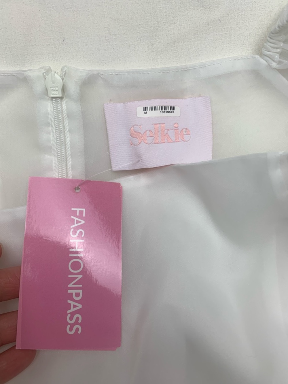 Selkie size medium the puff mini White Sheer Organza Dress bridal shower girl - Picture 4 of 10